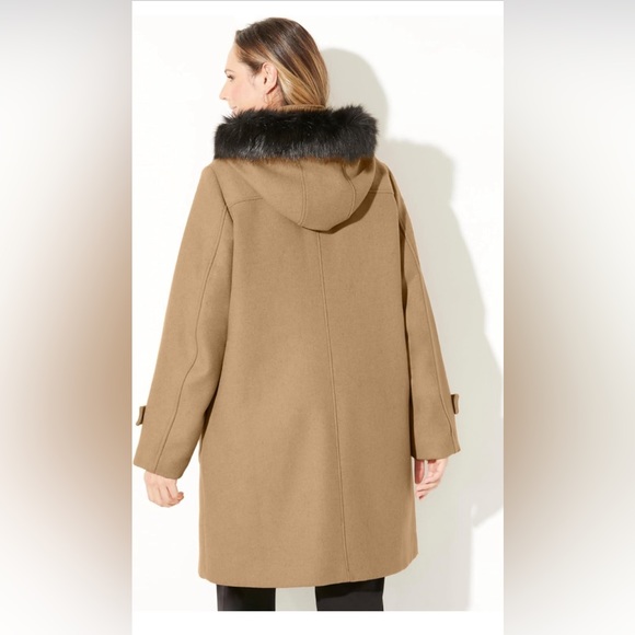 NWT Wool Blend Hooded Toggle Coat 3X - Picture 5 of 10